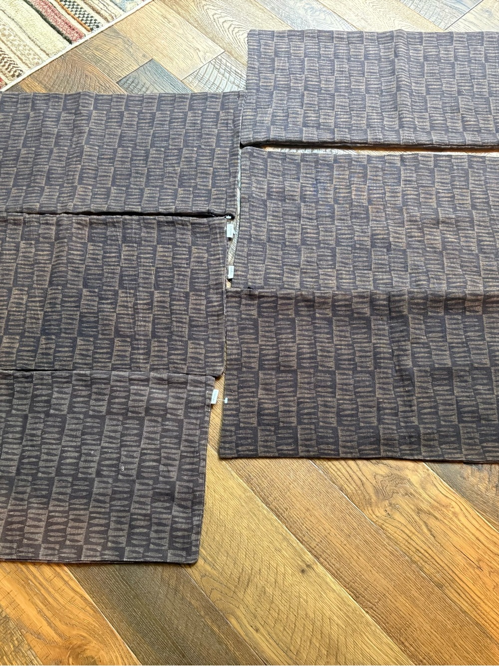 (6) Arhaus levan geo stripe linen pillow covers 24x12